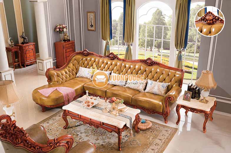 Sofa góc tân cổ điển phong cách châu âu GDA927S-4